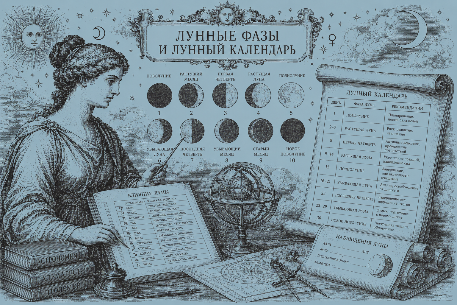 Лунные фазы и лунный календарь