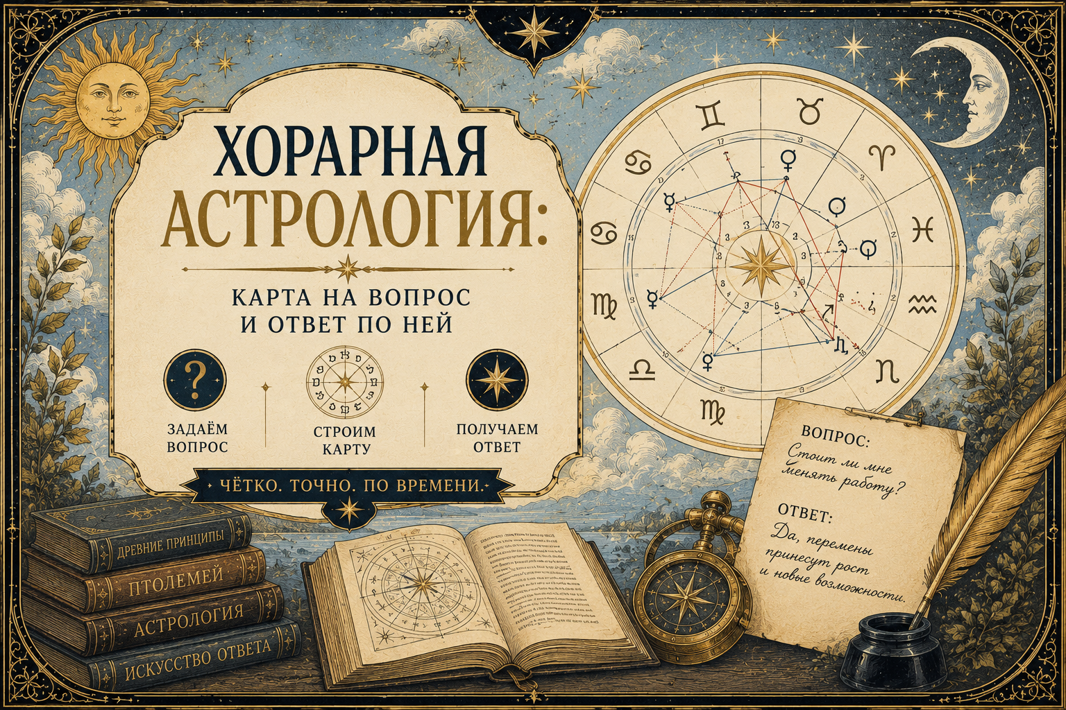 Хорарная астрология: карта на вопрос и ответ по ней