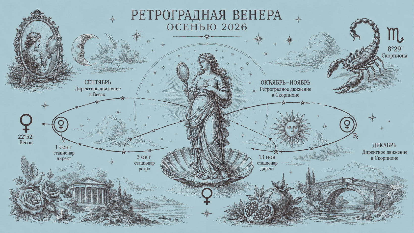 Ретроградная Венера осенью 2026: даты, смысл и что стоит перенести